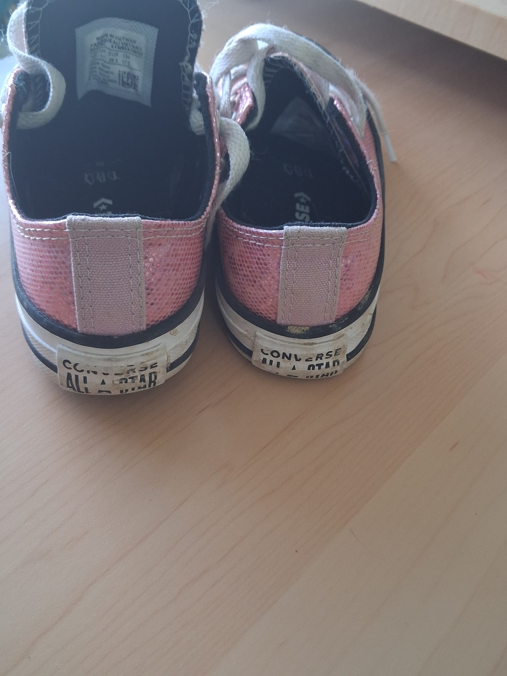 Converse All Star Kids Pink Sequin High Top Sneakers - Picture 5 of 5